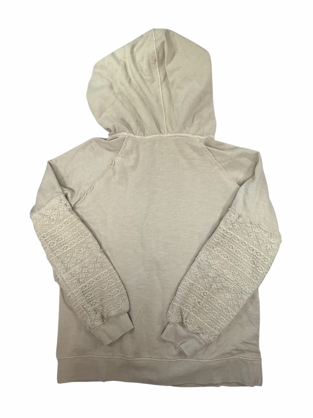 Lucky Brand Cream Lace-Panel Zip Hoodie - Picture 3 of 3